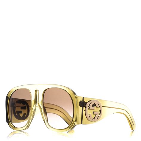 yellow gucci aviators|gucci aviator sunglasses women's.